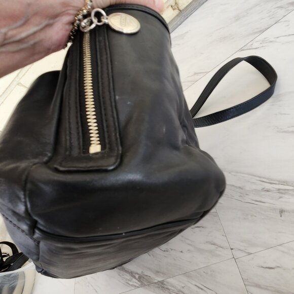 Coach Classic Black Shoulder Bag with Silver Accents - Picture 8 of 13